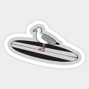 Surfing seagull Sticker